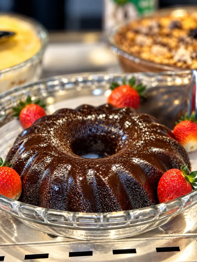 Bolo de chocolate com morangos